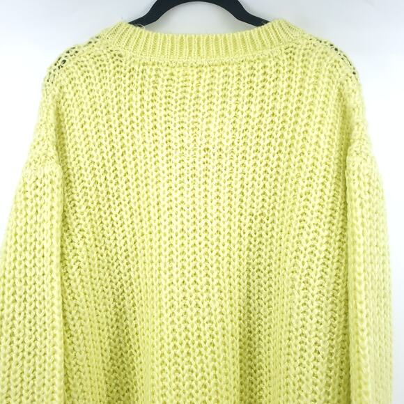 RD Cloth. Relaxed Boxy Cozy Oversized Candy Coated Lime Green Sweater Tunic M - Picture 14 of 16